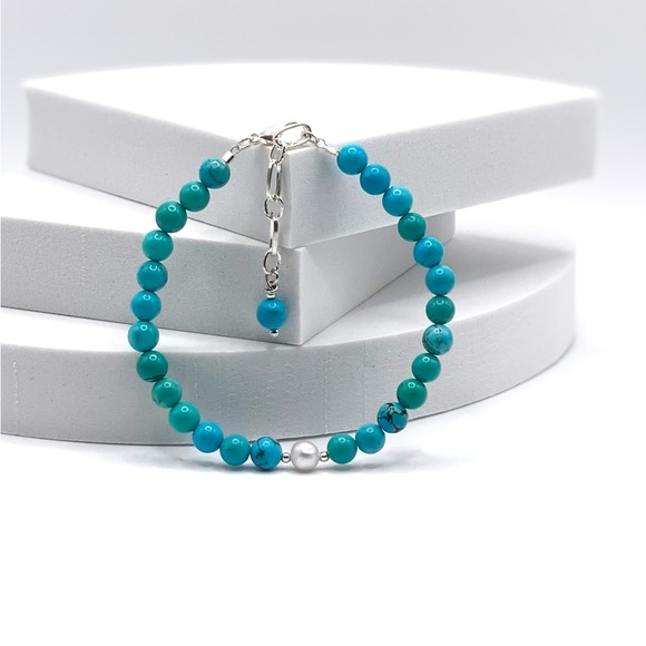 Genuine Turquoise and Freshwater Pearl - Picture 6 of 14